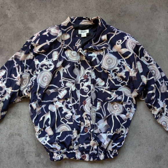 Vintage Button Up Windbreaker with Pockets - Picture 2 of 6